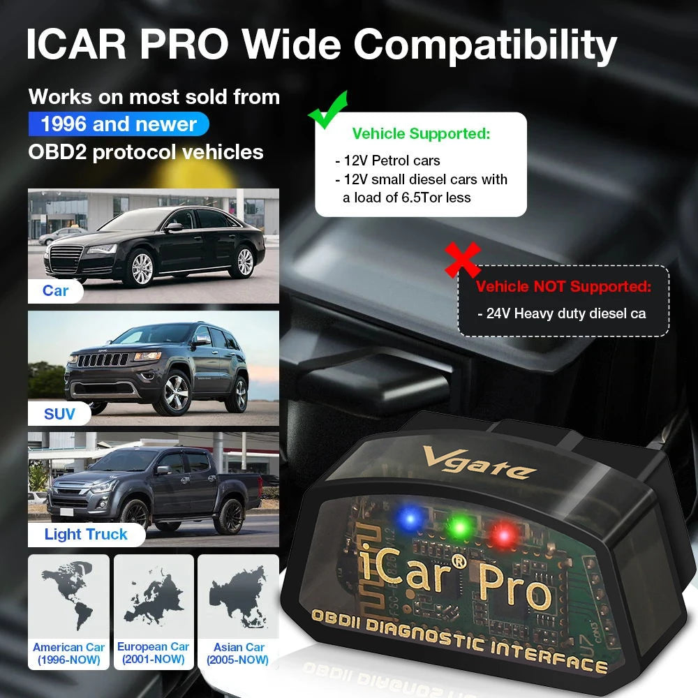 best Vgate iCar Pro elm327 V2.3 OBD2 Car diagnostic Tool BT Bluetooth 3.0 For Android ODB2 Car Scanner