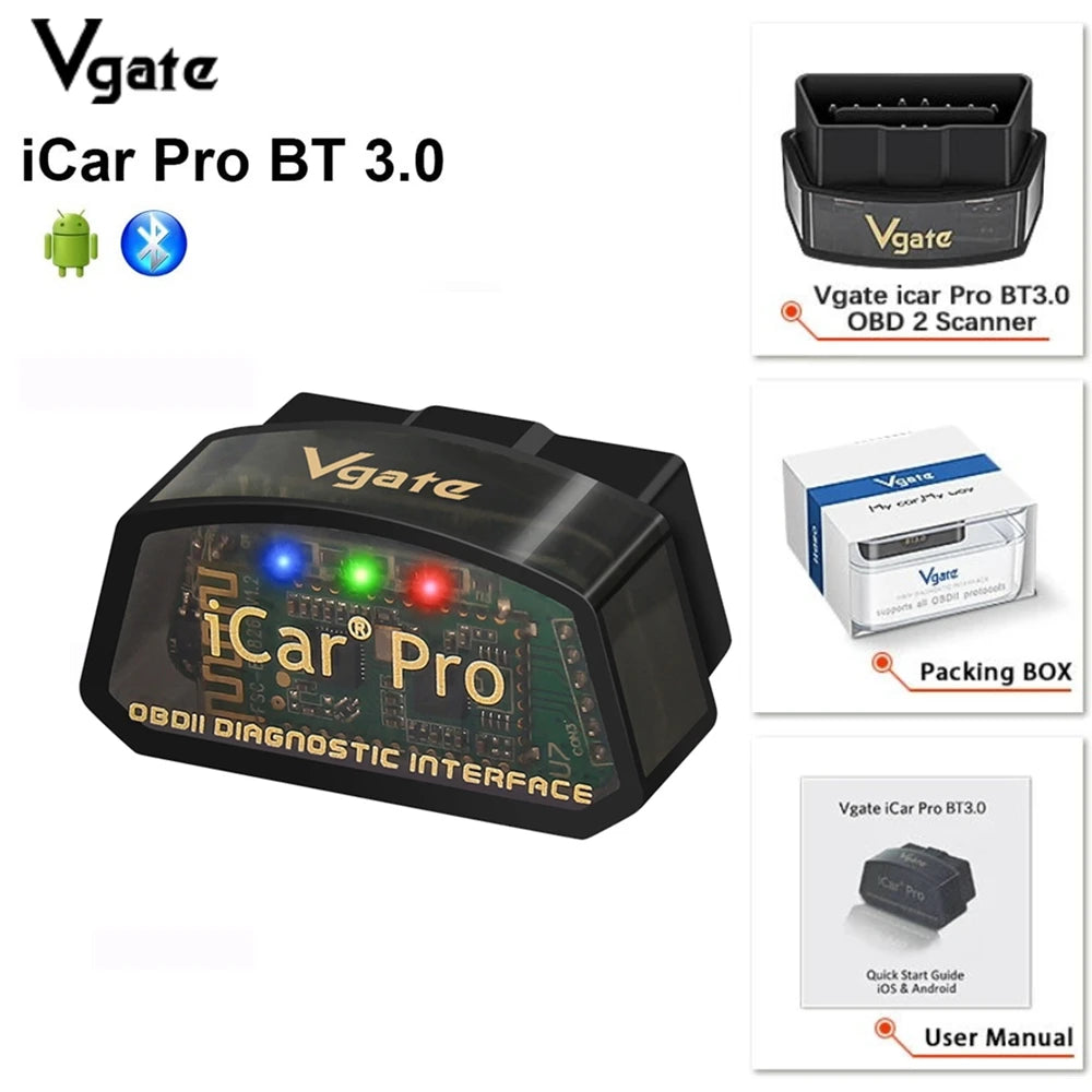 best Vgate iCar Pro elm327 V2.3 OBD2 Car diagnostic Tool BT Bluetooth 3.0 For Android ODB2 Car Scanner